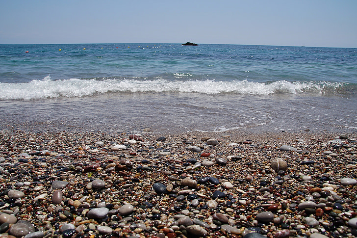 Kreeka, kivid, Beach, Sea, lained, veeris, Pank