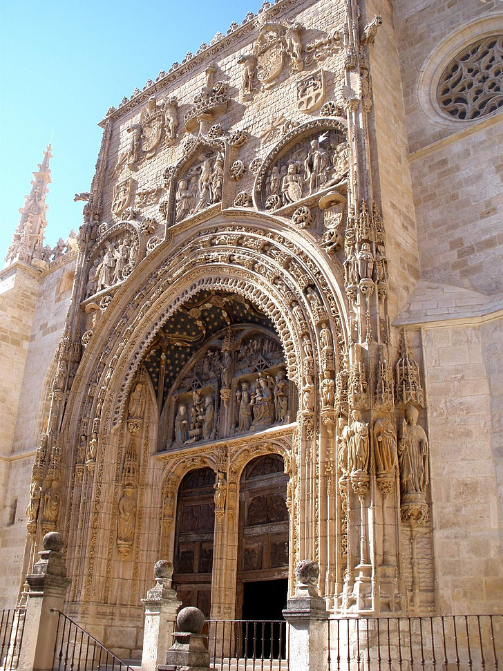 Aranda de duero, Santa maria, Curch, Portal, religiösa, byggnad, ingång