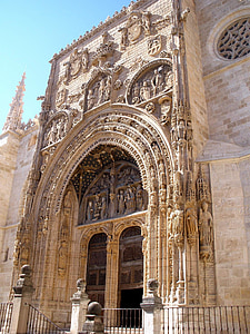 Aranda de duero, santa maria, Curch, portál, vallási, épület, bejárat