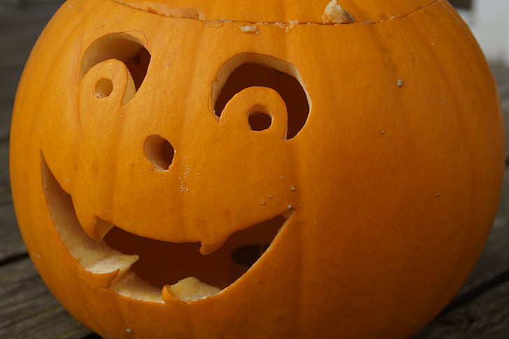 pumpa, pumpa ghost, ansikte, Halloween, hösten, halloweenkuerbis, Orange