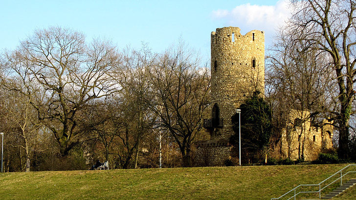 trdnjava, Nemčija Rüsselsheim, Hesse, grad, grofje katzenelnbogen, stolp