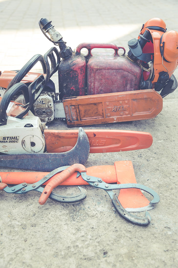 chainsaw, clamps, claw, equipment, motor saw, power saw, tools