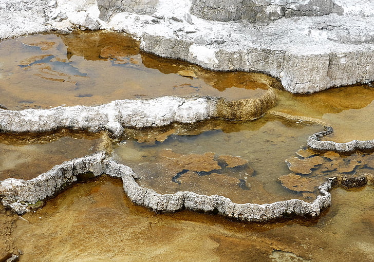 sulfur, water, yellow, national park, yellowstone