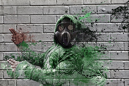 masque à gaz, hip-hop, gaz, Terre, masque, pollution, guerre