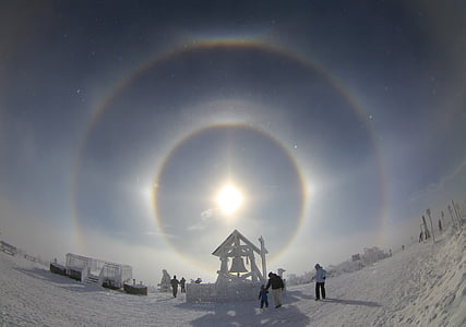 Aurèola, eisnebelhalo, fenomen celestial, sol remolins, Erzgebirge, Fichtelberg, refracció