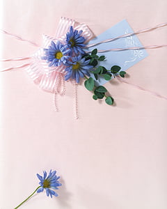 embalagens, pacote de presente, padrão, -de-rosa, floral, decoração, cor-de-rosa