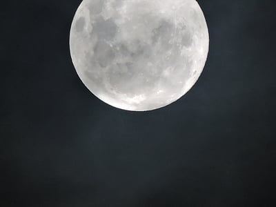 månen, natt, mörka