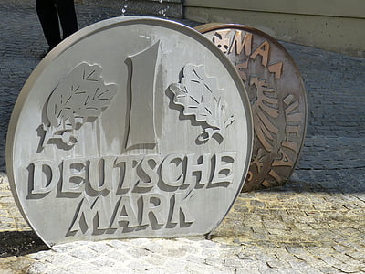马克, 硬币, 货币, dm, 松散的变化, 钱, 德语