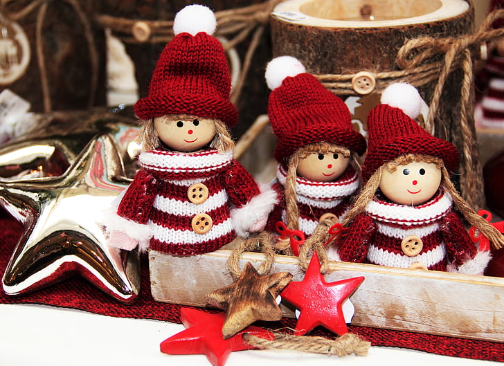 küçük şeytan, Christmas Elfler, rakamlar, Noel zamanı, Noel dekorasyon, kap, Kırmızı