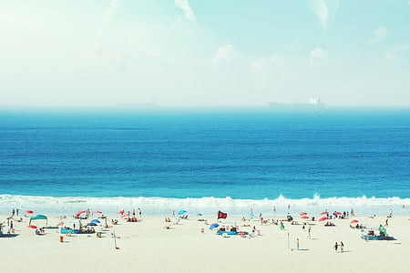 Atlantijas, pludmale, zila, Brazīlija, jautri, karstā, okeāns