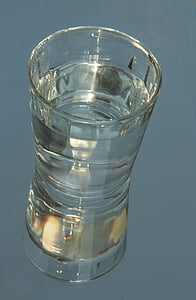 γυαλί, νερό, δημιουργία ειδώλου, μπλε, ποτό, γυαλιά, ένα ποτήρι