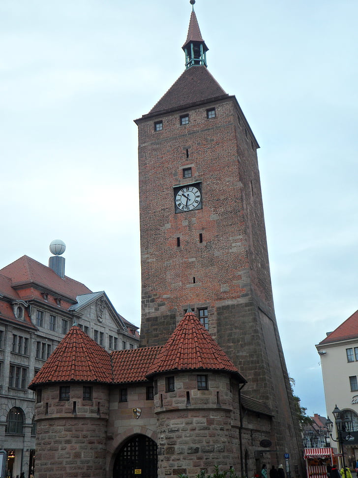 nuremberg, white tower, tower, middle ages, old town, places of interest, historically