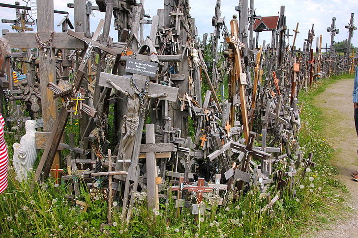 lithuania, mountain of crosses, memorial, viewpoint, god, cross