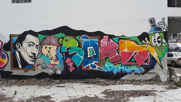 graffiti, dali, artistic