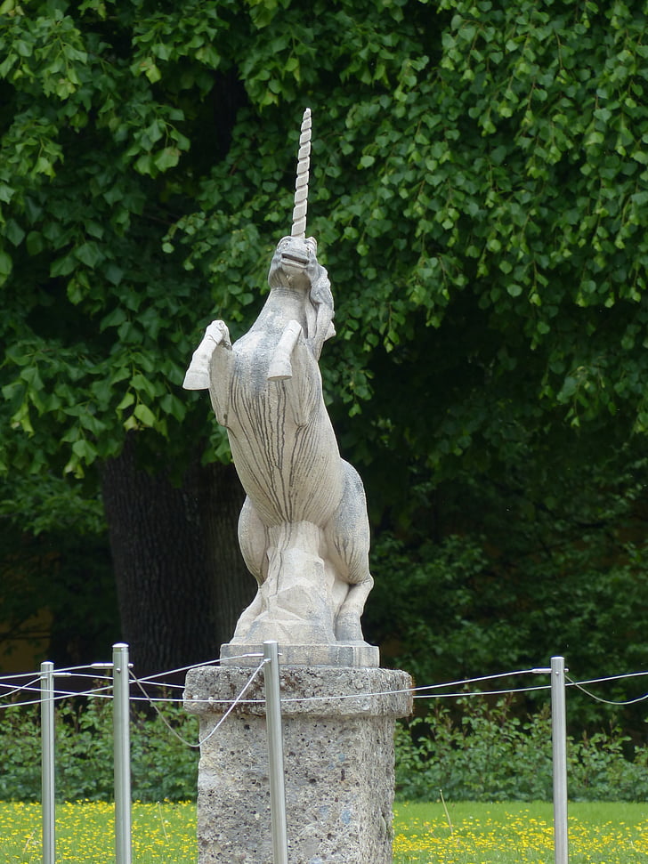 Figura piatra, Figura, inorog, cal, Ross, Hellbrunn, Salzburg