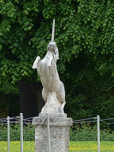kamenný obrázok, obrázok, Unicorn, kôň, Ross, Hellbrunn, Salzburg