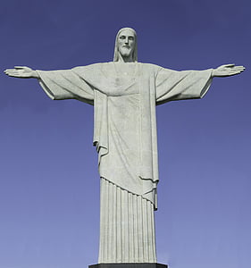 Kristus Vapahtajan patsaalta, Rio, Brasilia, Rio de Janeirossa, 30 metriä korkea patsas, Cristo redentor, Maamerkki