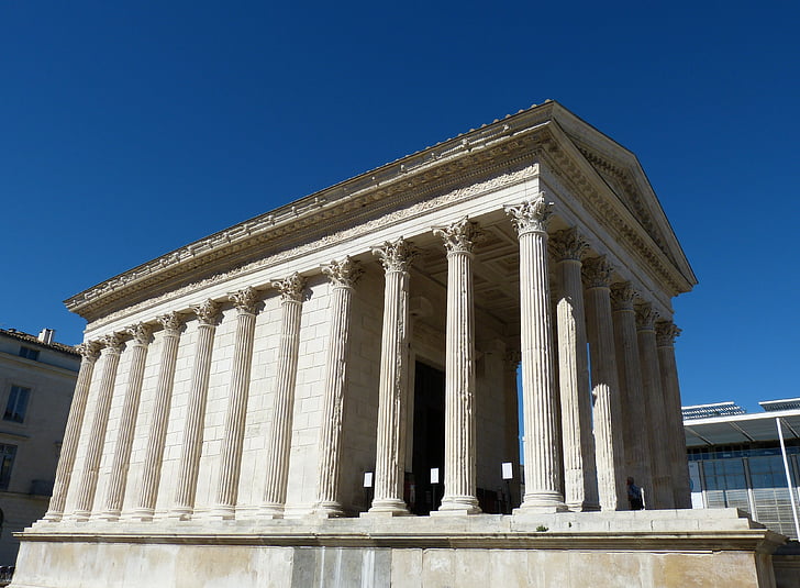 Nimes, Frankrijk, Zuid-Frankrijk, Tempel, pijler, Romeinse, antieke