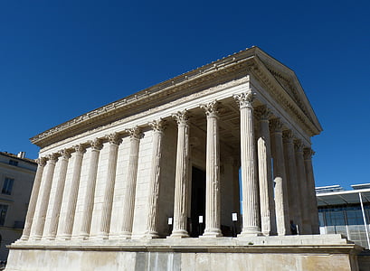 Nimes, Frankrike, Sør-Frankrike, tempelet, søyle, romerske, antikk