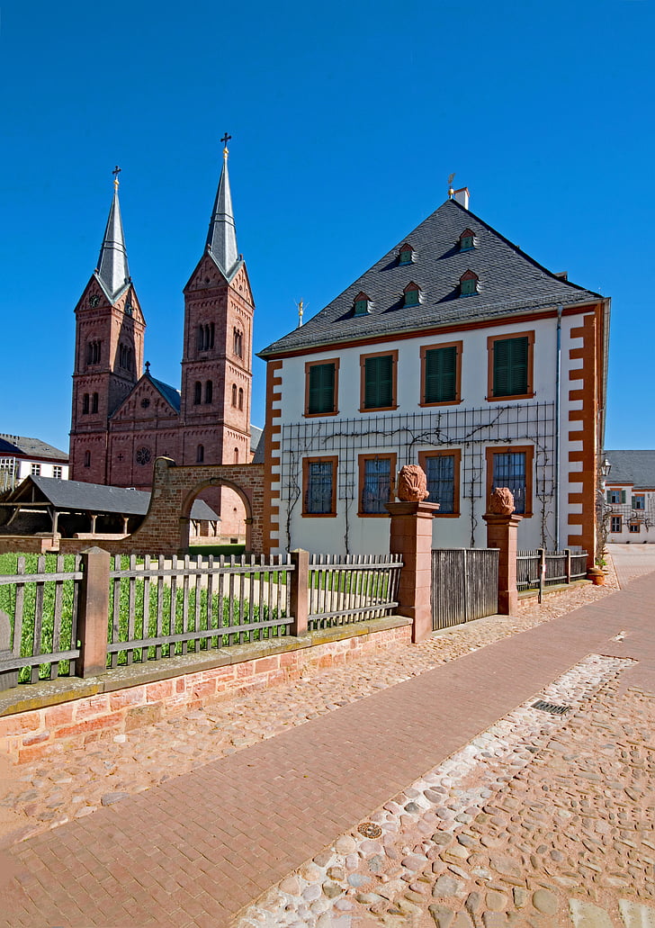seligenstadt, hesse, germany, basilica, einhard basilica, old town, faith