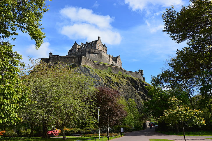 hrad, Skotsko, Edinburgh, Architektura, známé místo, Historie, venku