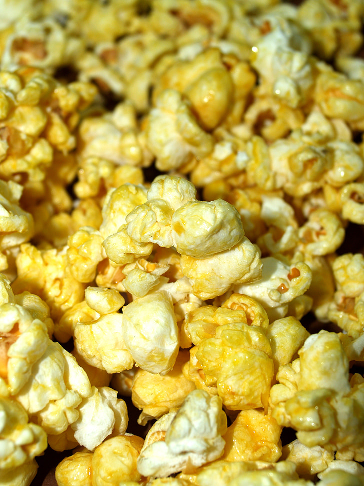 popcorn, corn, pop, box, bucket, cinema, bag