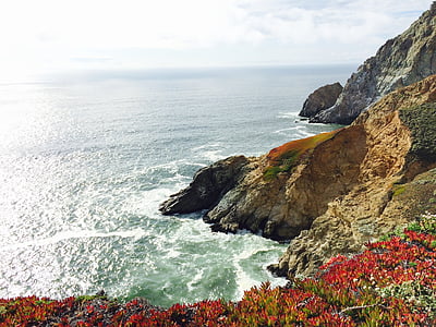 Cliff, kysten, natur, hav, steiner, sjøen, kysten
