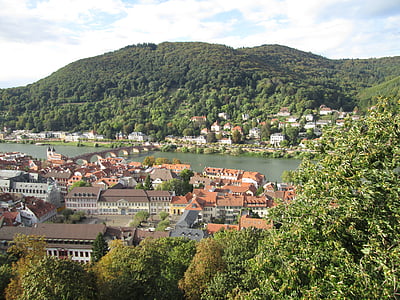Heidelberg, Allemagne, ville, vieille ville, pont, Neckar, rivière