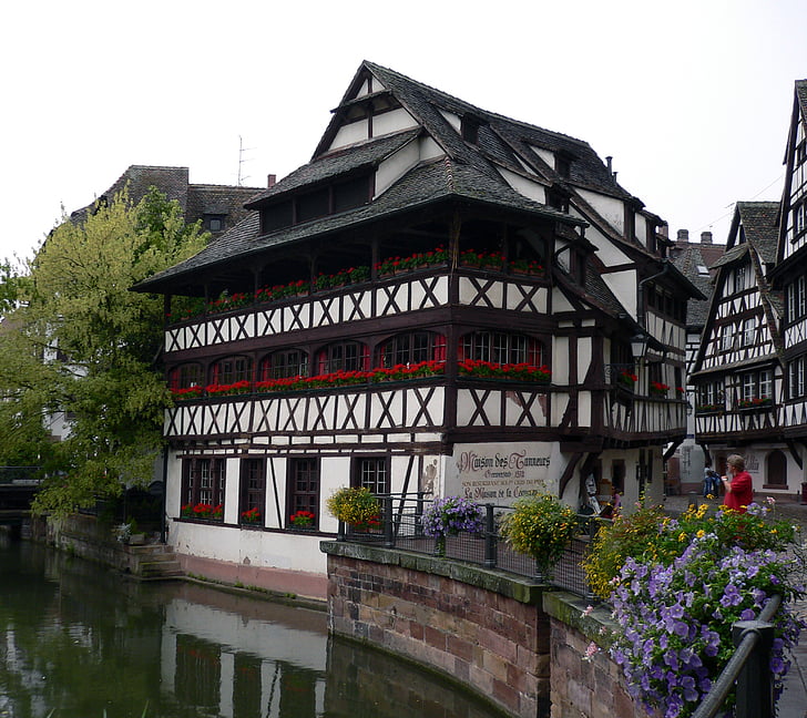 truss, Strasbourg, Frankrike, kanal, spegling