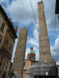 Bologna, Italië, torens, het platform, stad, stedelijke, Europa