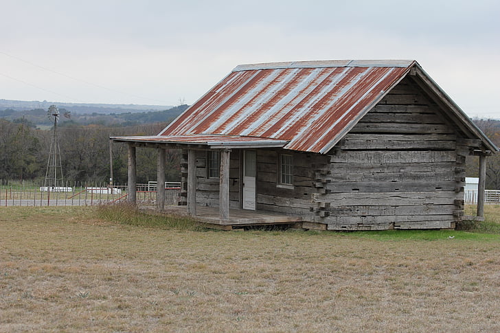 Texas, Prairie home, gebouw, Log gebouw