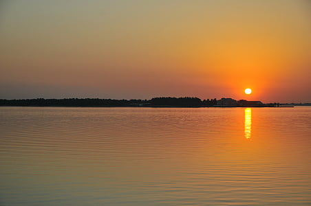 puesta de sol, puesta del sol, Bahrein, naturaleza, reflexión, al atardecer, Lago
