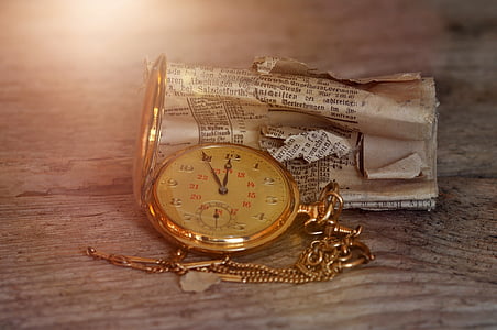 orologio, gioielli, oro, fronte di orologio, tavolo in legno, oggetto d'antiquariato, vecchio
