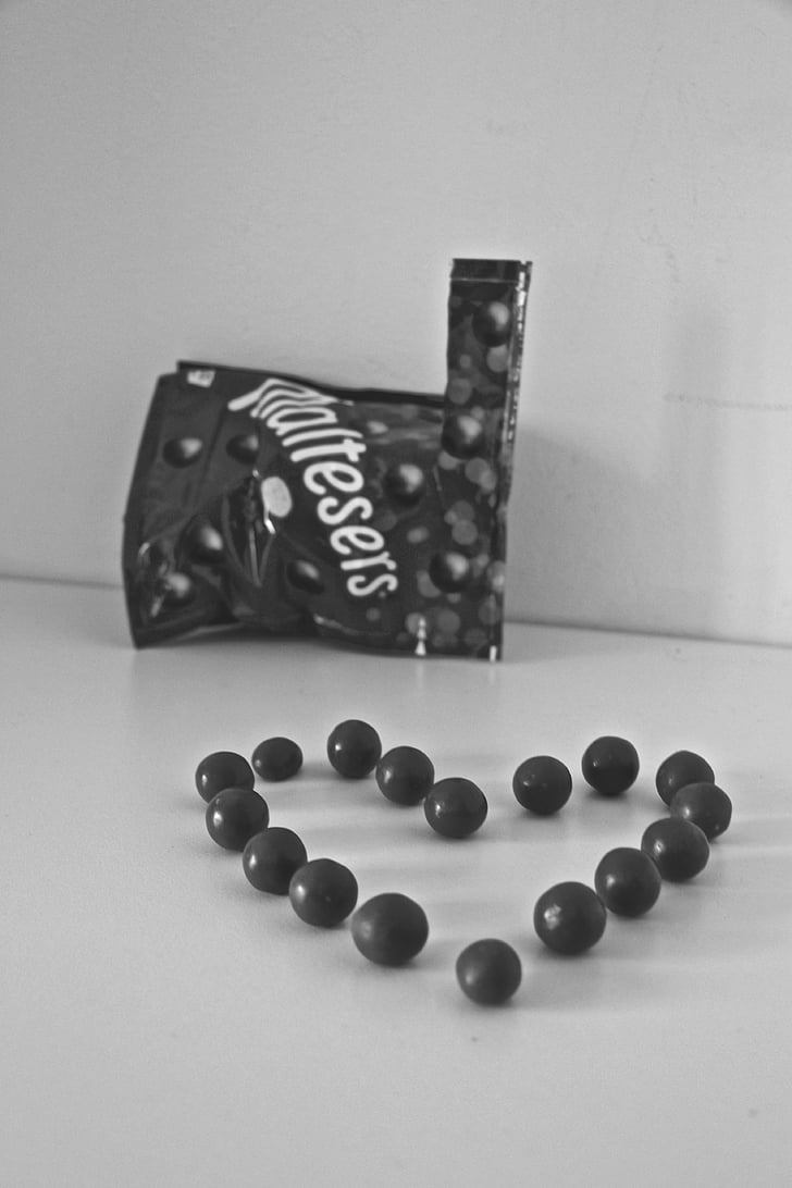 chocolate, bolas, comida, preto e branco
