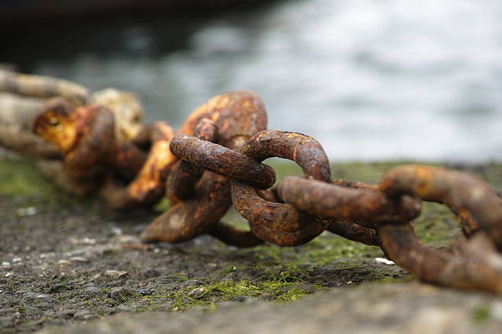 cadena, oxidado, antiguo, Foto, Daniel, agua, detalle