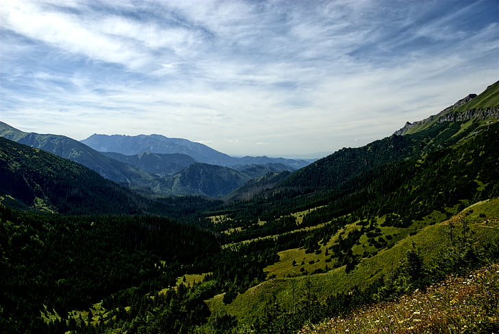 Татри, Словакия, пейзаж, Изглед отгоре, планини, изглед, природата