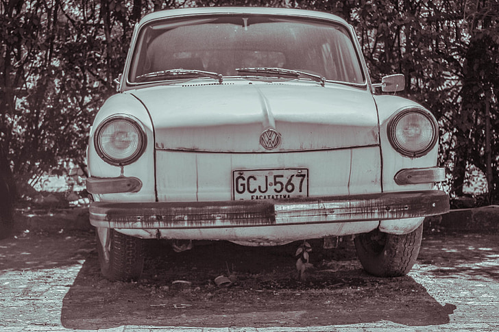 veoauto, vana, Volkswagen, möödunud aegade, Antiik auto, Grunge, autod