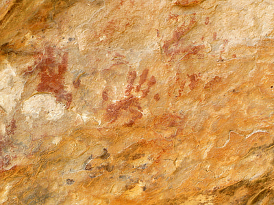 art rupestre, mà, barranc de roca vermella, Mojave, desert de, nativa, pintures