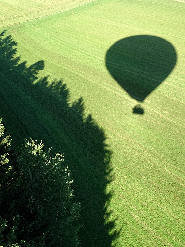 gaisa balons, ēna, karstā gaisa balons braukt, karstā gaisa balons, gaisa sporta