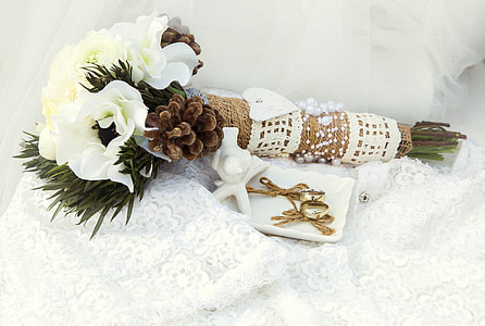 flowers, rings, love, romance, wedding, romantic, bride and groom