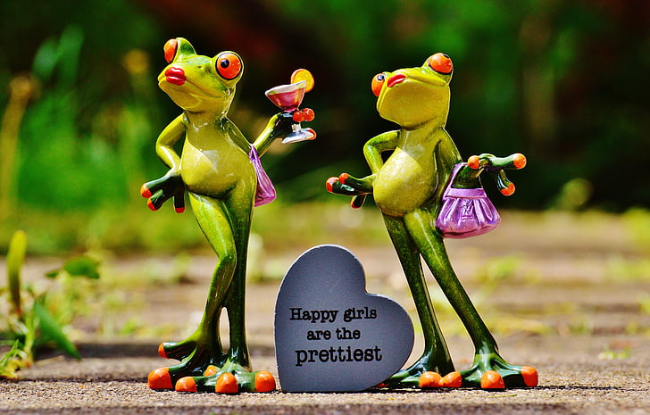 frogs, chick, happy, girl, funny, smile, laugh