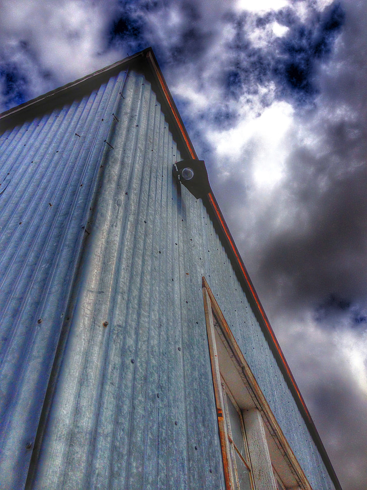ēka, internēšana nometnē, debesis, mākoņi, perspektīvas, minidoka, Idaho
