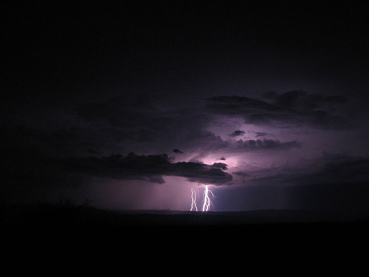 lightning, thunderstorm, storm, weather, clouds, nature, rain