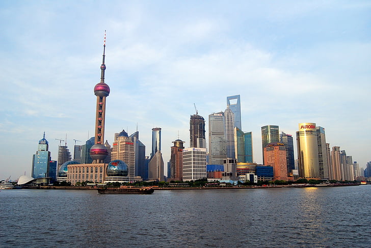 shanghai skyline, cityscape, architecture, urban, china, skyscrapers, city