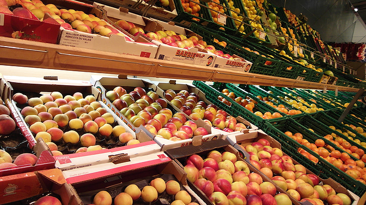 persikai, vaisiai, pardavimas, rinkos