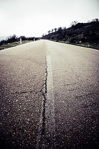 asfalt, krakitud, perspektiivi, Road, Travel