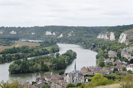 byn, Les andelys, Seine, klipporna, floden