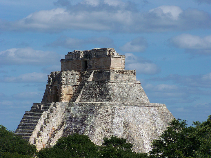 templom, Maya, piramis, Yucatan, Maja, ősi, Mexikó