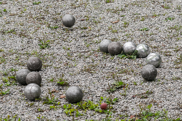 balls, play, bocce, boule, pebble, pétanque, gravel space