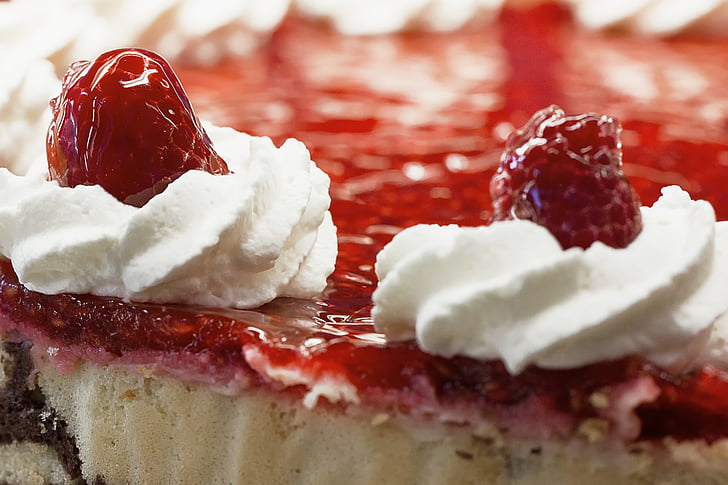 raspberry cake, cake, raspberries, fruit, dessert, pie, fruits
